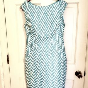 Eva Franco Turquoise and White Dress Size 6